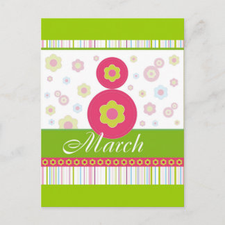 March8 March eight International Women's Day Postcard