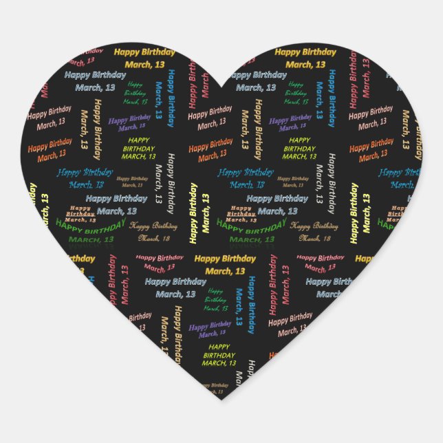 March, 13 Birthday Sticker (Front)