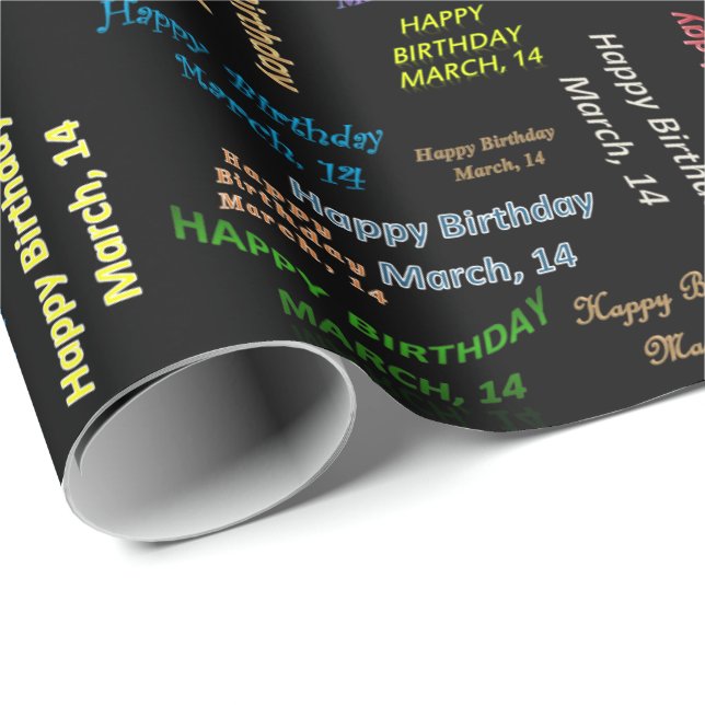 March, 14 Birthday Gift Wrapping Paper (Roll Corner)