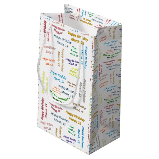 March, 15 Birthday Gift Bag (Back Angled)