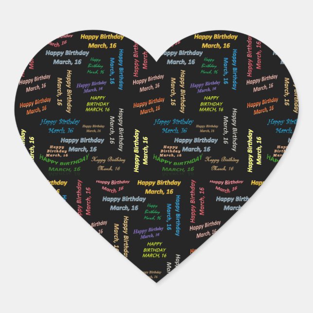 March, 16 Birthday Sticker (Front)