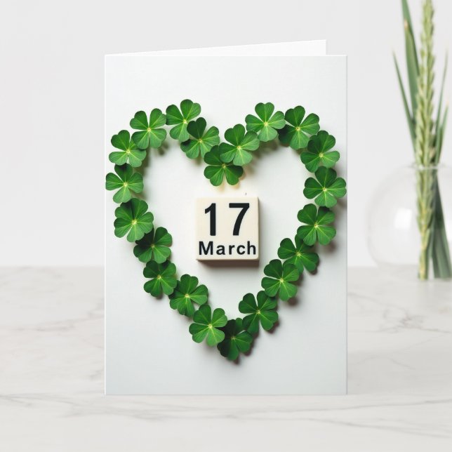 March 17 Clover Heart Day Card (Front)