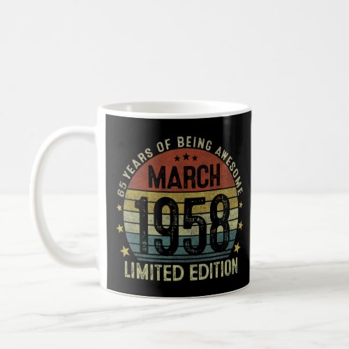 March 1958 65 Year Old 65th Birthday  Vintage 1958 Coffee Mug