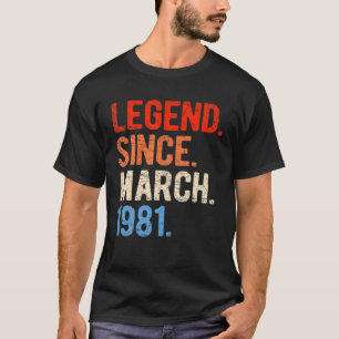 March 1981 40 Years Old 40th Birthday for Men Wome T-Shirt