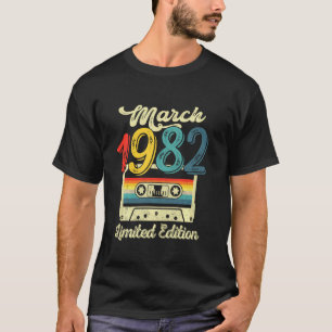 March 1982 Limited Edition 40th Birthday Retro Cas T-Shirt
