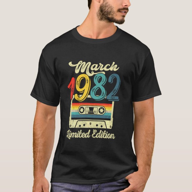 March 1982 Limited Edition 40th Birthday Retro Cas T-Shirt (Front)
