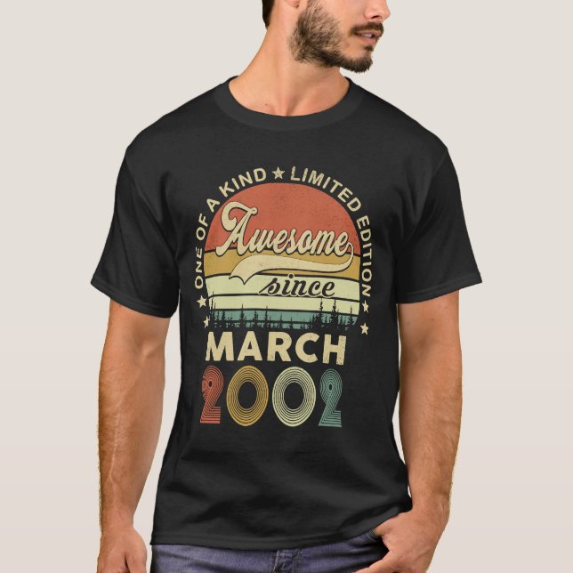 March 2002 21 Years Of Being Awesome Retro 21st Bi T-Shirt (Front)