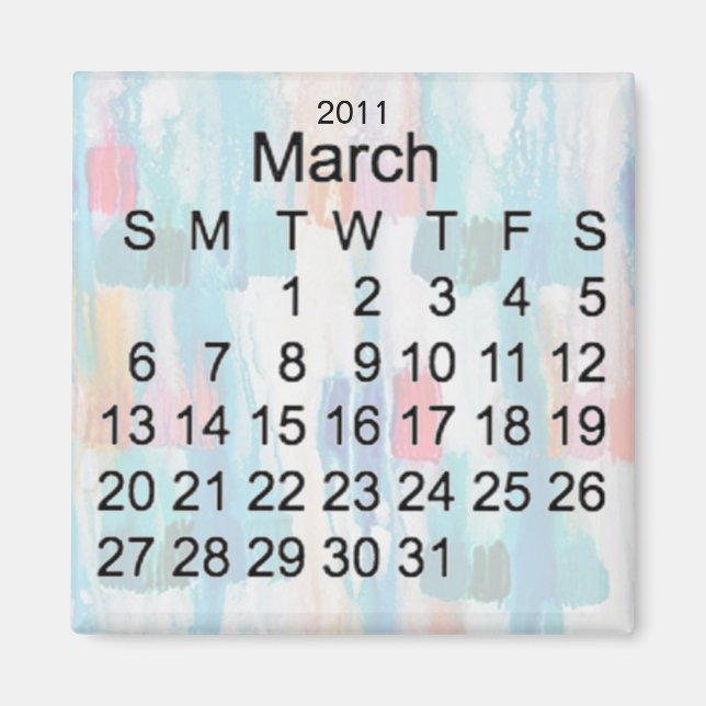 March 2011 Miniature Calendar Magnet (Front)