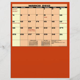 March. 2012 Calendar 13 Month Multipurpose Flyer. Flyer