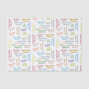 March, 20 Birthday Tissue Paper