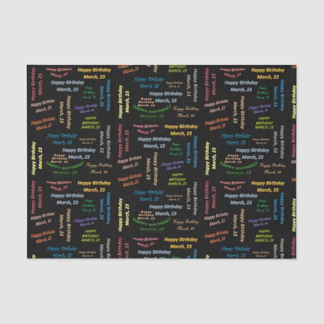 March, 23 Birthday Tissue Paper (Front)