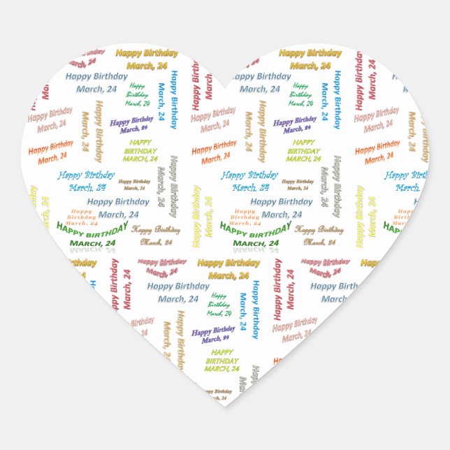 March, 24 Birthday Sticker (Front)