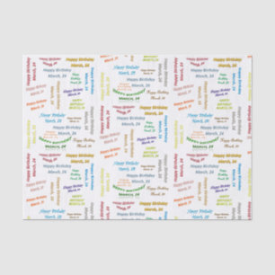 March, 24 Birthday Tissue Paper