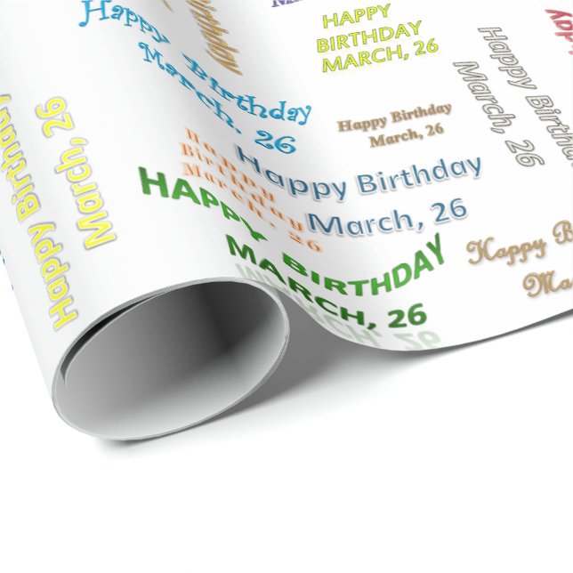 March, 26 Birthday Gift Wrapping Paper (Roll Corner)