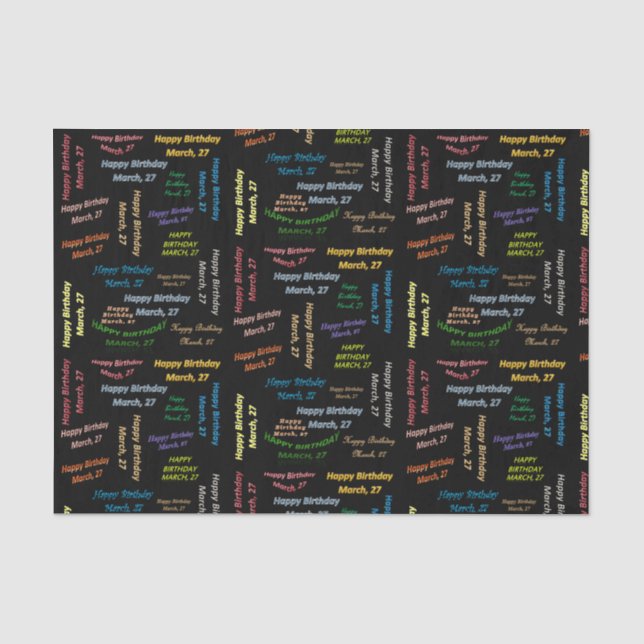 March, 27 Birthday Tissue Paper (Front)
