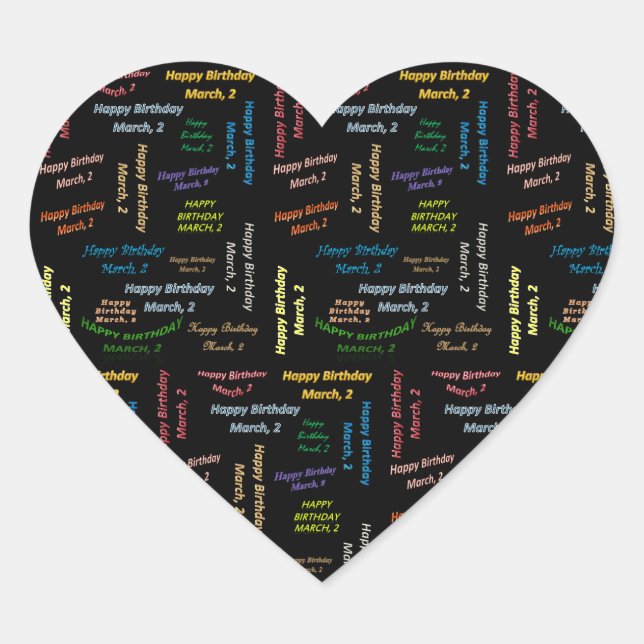 March, 2 Birthday Sticker (Front)