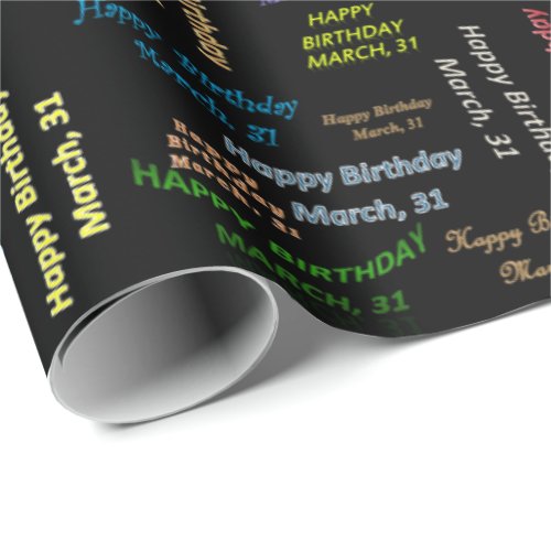 March 31 Birthday Gift Wrapping Paper