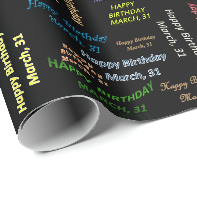 March, 31 Birthday Gift Wrapping Paper (Roll Corner)