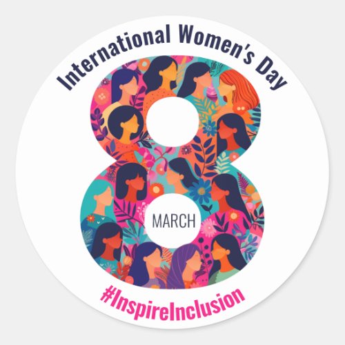 March 8 International Womens Day IWD Classic Round Sticker