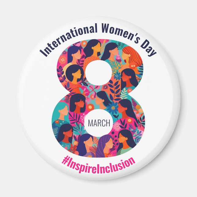 March 8 International Women's Day IWD Magnet (Front)