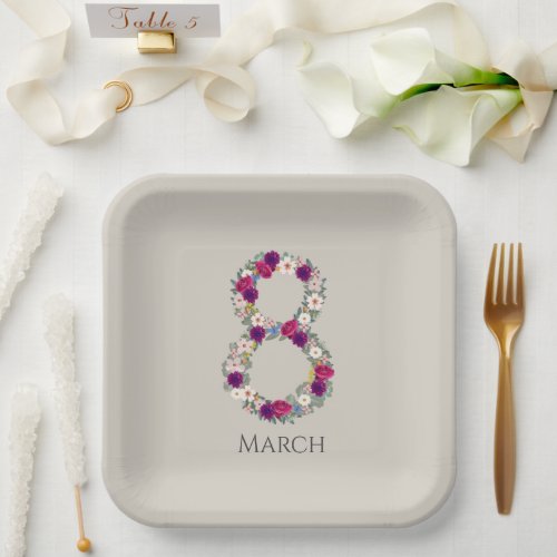 March 8 International Womens Day Paper Plates