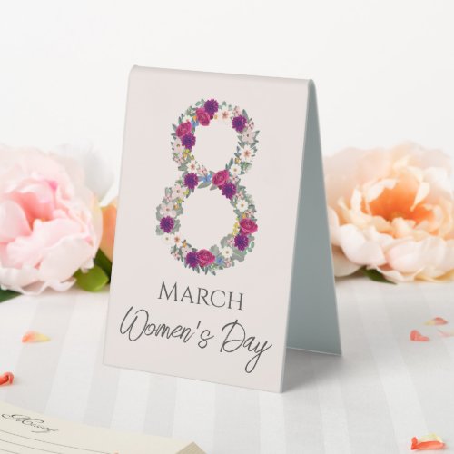 March 8 International Womens Day         Table Tent Sign