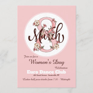 March 8th Floral Women's Day Invitation