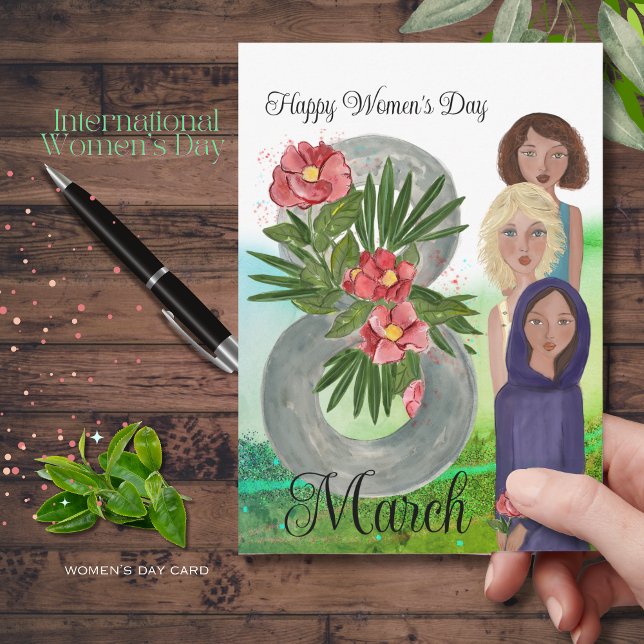 March 8th Happy Women's Day Holiday Card (March 8th Happy Women's Day Holiday Card)
