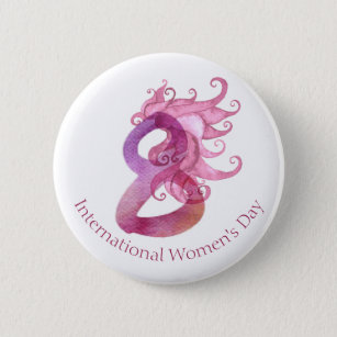 March 8th International Women's Day Button