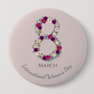 March 8th International Women's Day Button