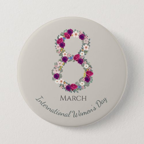 March 8th International Womens Day Button