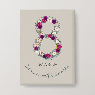 March 8th International Women's Day Button