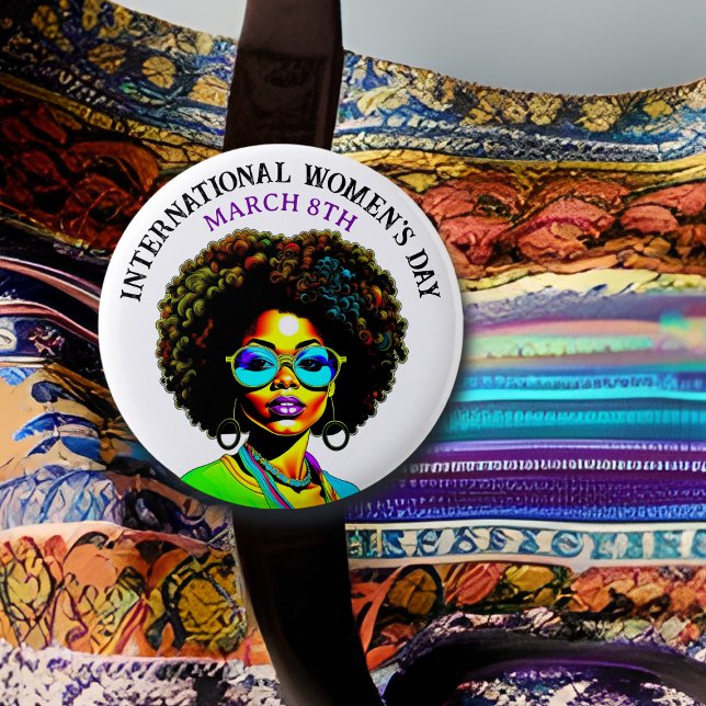 March 8th is International Women's Day Button (Creator Uploaded)