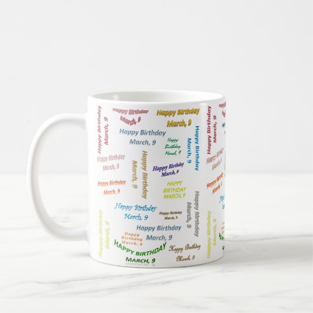 March, 9 Birthday Mug (Left)