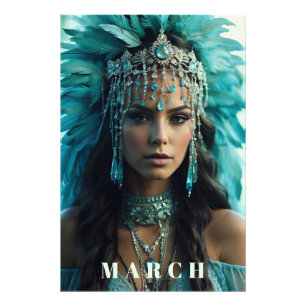 *~* MARCH AP53 Headdress AQUAMARINE Boho Photo Print