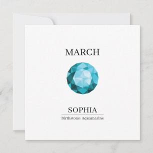 March Aquamarine Personalized Birthday Card