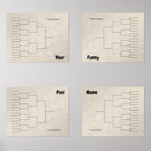 March Basketball Quadrant Bracket Ecru Abstract Wall Art Sets