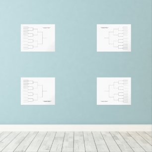 March Basketball Quadrant Bracket Transparent Wall Art Sets