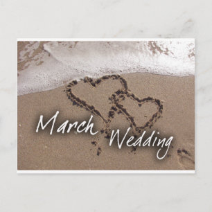 March Beach Destination Weddin... - Customized Announcement Postcard