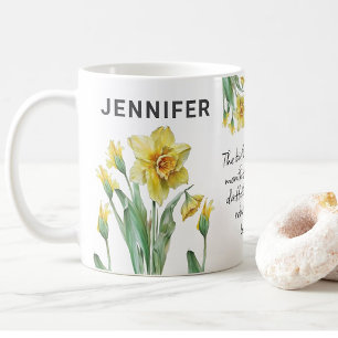 March Birth Flower Daffodil Add Name Coffee Mug