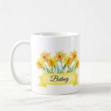 March Birth Flower Personalized Daffodil Mug