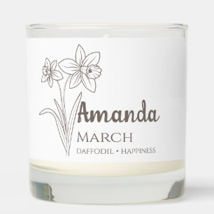 March Birth Flower Personalized Gift For Women Scented Candle