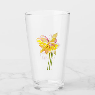 March birth flower Watercolor Daffodil Glass