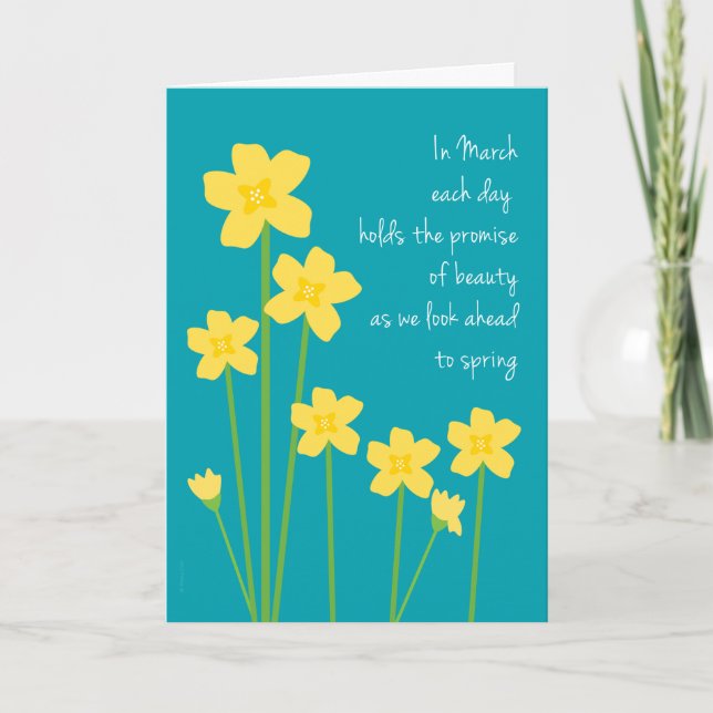 March Birth Month Daffodils Happy Birthday Card (Front)