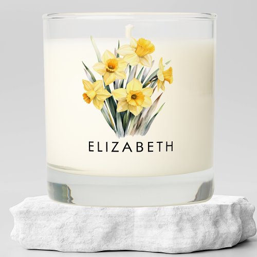 March Birth Month Flower Customized Gift for Her  Scented Candle