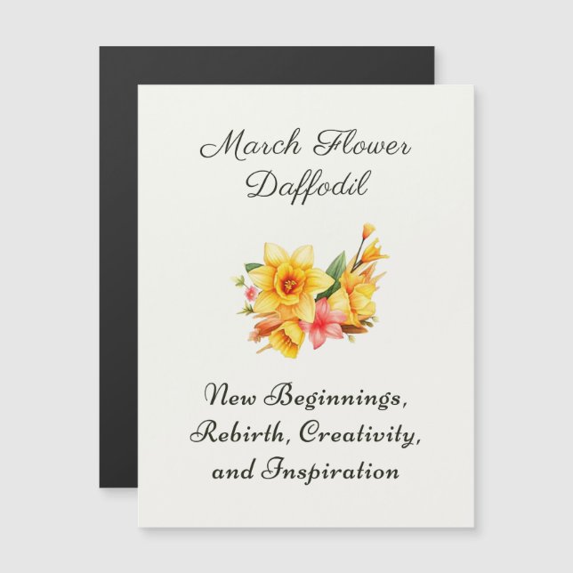 March Birth Month Flower Daffodil Birth Gift     (Front/Back)