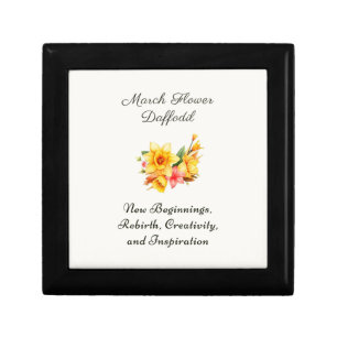 March Birth Month Flower Daffodil Birth Gift     Box