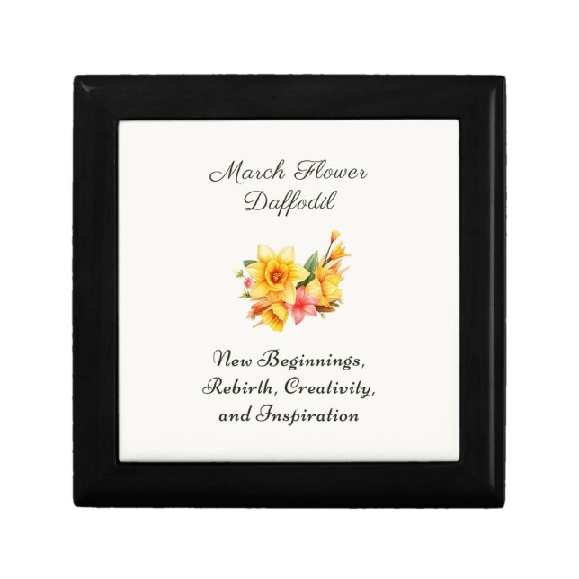 March Birth Month Flower Daffodil Birth Gift     Box (Front)