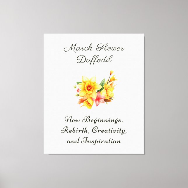 March Birth Month Flower Daffodil Birth Gift     Canvas Print (Front)