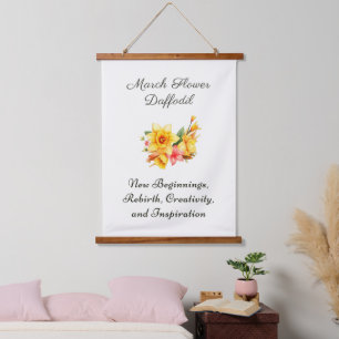 March Birth Month Flower Daffodil Birth Gift Hanging Tapestry